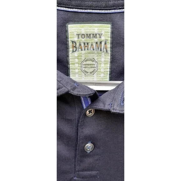 Tommy Bahama Bungalow Polo Dark Blue Size L - Picture 3 of 6